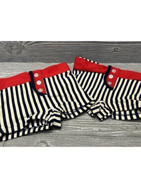 Vintage 1960s Handmade Little Boys Toddler Swimsuit Trunks Lot of 2 Retro 8”x7”